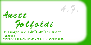 anett folfoldi business card